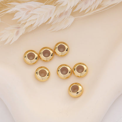 50pcs Smooth Brass Spacer Crimp Beads 9