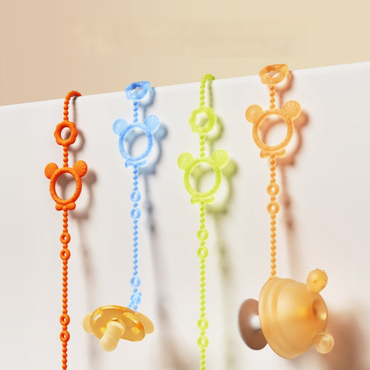 Silicone Baby Teether Anti Loss Rope with Clip 42.5cm