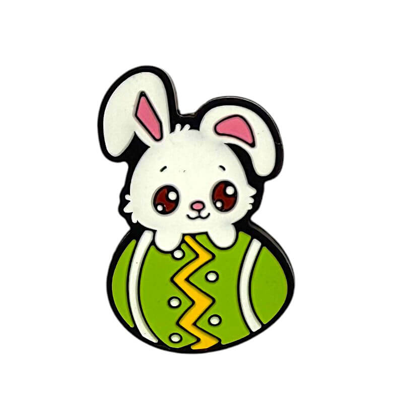 Silicone Focal Beads Easter Egg Rabbit Green Design
