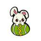 Silicone Focal Beads Easter Egg Rabbit Green Design