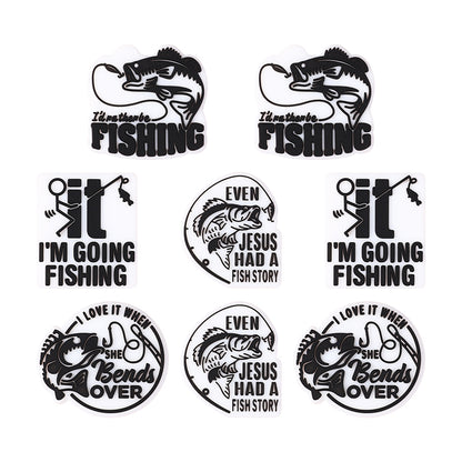 20Pcs Silicone Focal Beads Fishing Theme Printed Text Designs 10