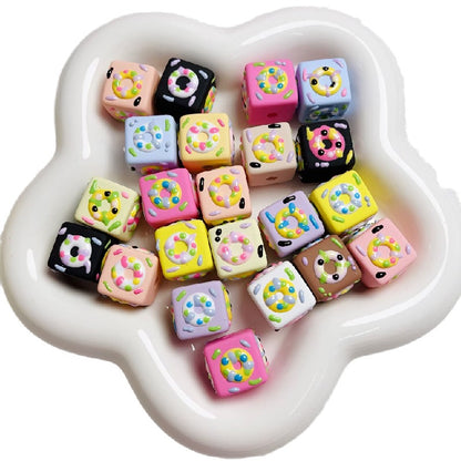 10pcs 16mm Cube Donut Acrylic Beads DIY Bracelet Making 4