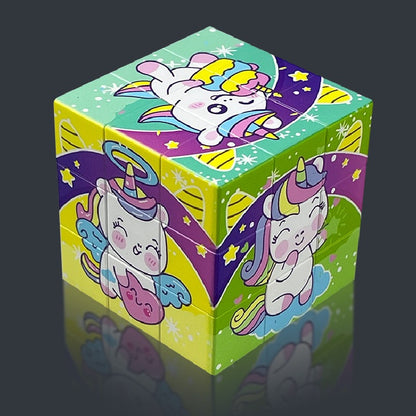 Neutral Ice and Snow Themed Rubik's Cube Fidget Toy 57mm 10