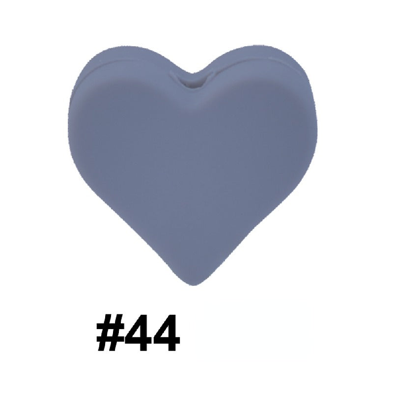 50pcs 14mm Heart Silicone Beads Colorful Diy Teether Accessories 22