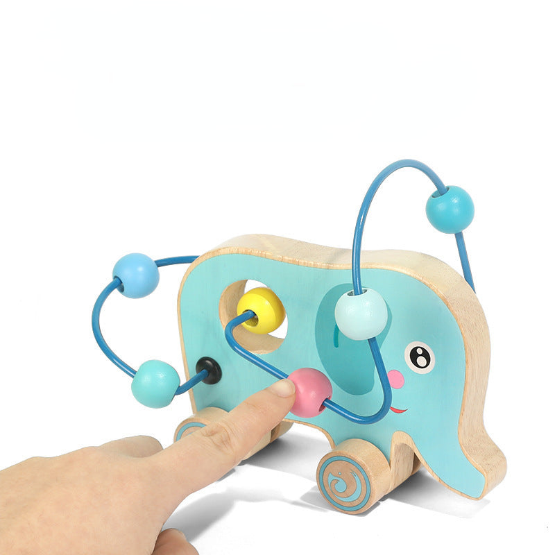 Wooden Elephant Bead Maze Montessori Toy for Toddlers 2