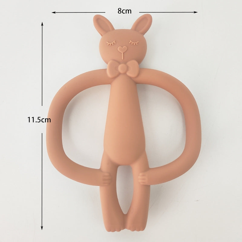 Silicone Baby Teether Rabbit Shape 2Pcs Set for Infant 2