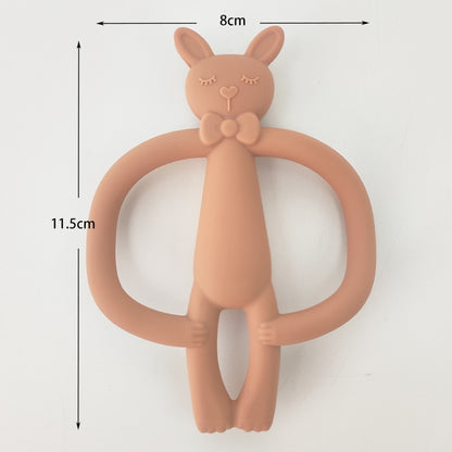 Silicone Baby Teether Rabbit Shape 2Pcs Set for Infant 2