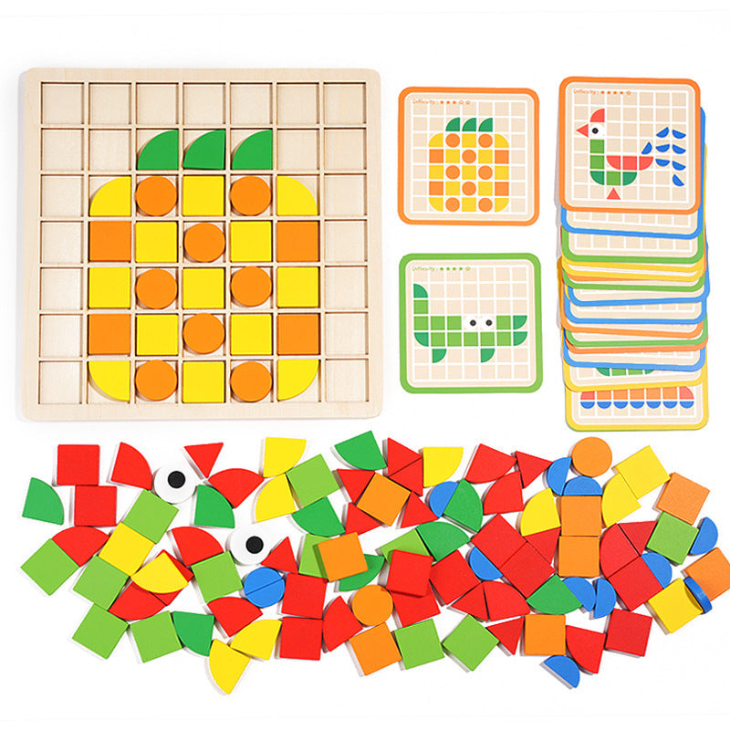 Wooden 3D Mosaic Puzzle Educational Toy for Kids 5