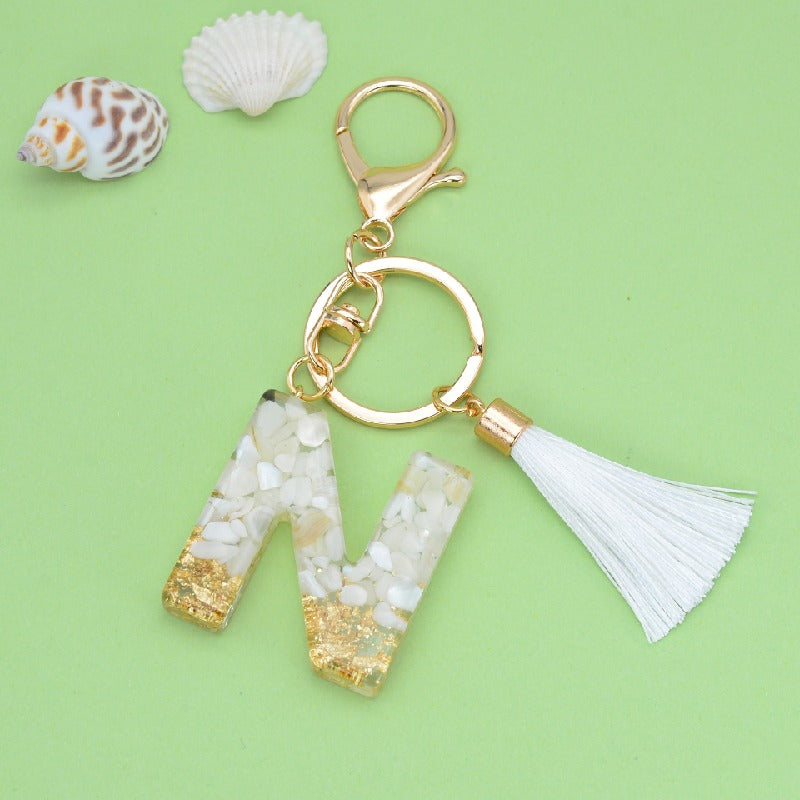 Tassel Letter Keychain A to Z Resin Initial Charm 17