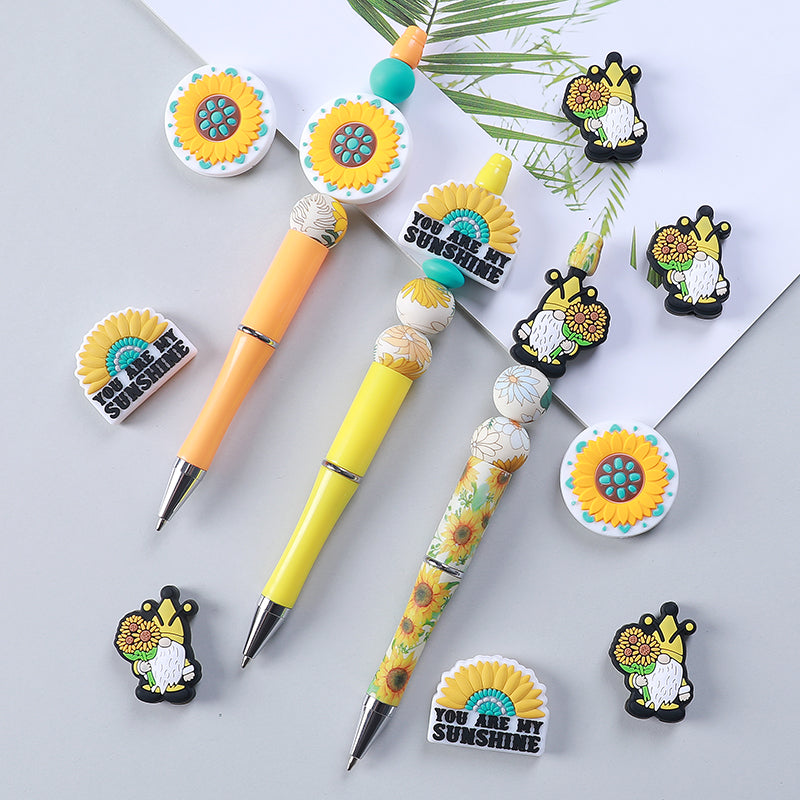 20pcs Silicone Focal Beads Daisy Variety Set You Are My Sunshine Text 9