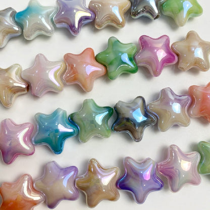 50pcs 22x10mm UV Finish Gradient Star Acrylic Beads 4