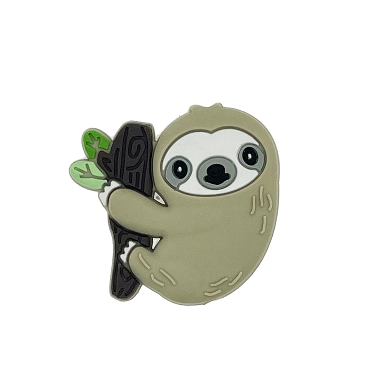 20pcs Silicone Focal Beads Sloth Clinging to Tree Branch 2