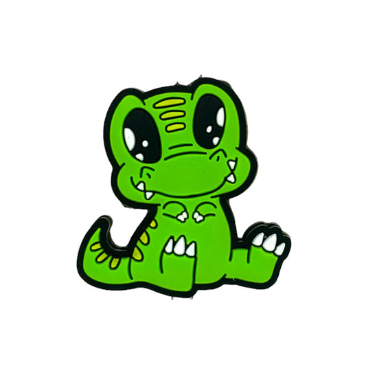 20pcs Silicone Focal Beads Cute Dinosaur Sitting Pose