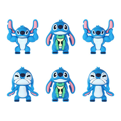 20Pcs Silicone 3D Focal Beads Blue Alien Character Large Ears Stacked Figure