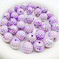 10pcs 16mm UV Finish Acrylic Plaid Round Beads DIY Bracelet Making 6