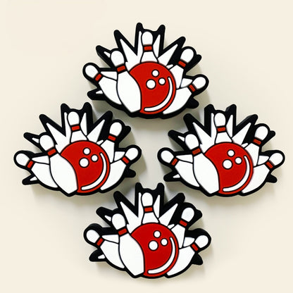 20Pcs Silicone Focal Beads Bowling Ball with Pins Cluster Design