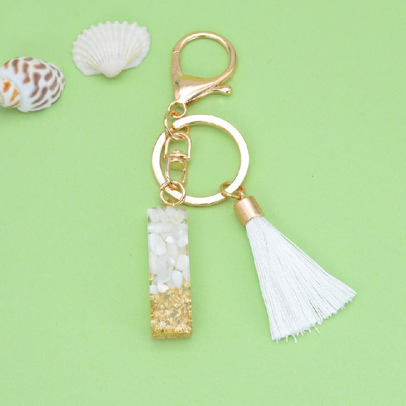 Tassel Letter Keychain A to Z Resin Initial Charm 12