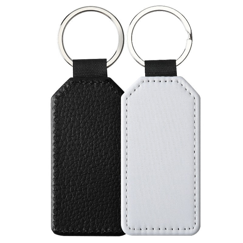 Sublimation Blank Leather Keychain Rectangular and Heart Shape 6