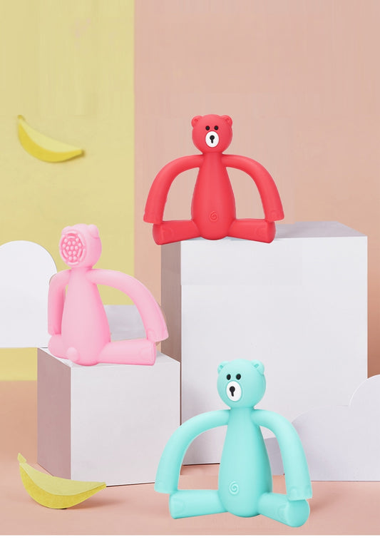 Teddy Bear Silicone Teething Toy for Baby 3 Pack