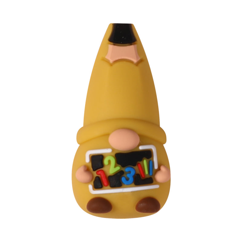 20Pcs Silicone 3D Focal Beads Teacher Series Pencil and Gnome Designs 11