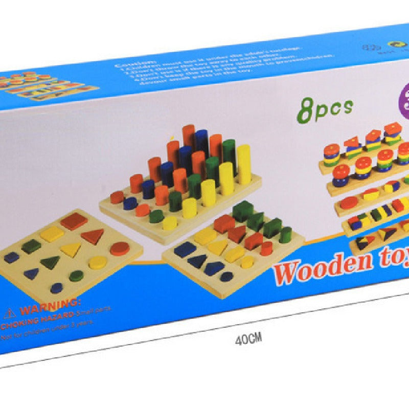 Wooden Montessori Toys Family Sorting and Stacking Set 3