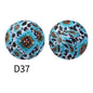 50pcs 15mm Rhombus Printed Silicone Beads Multi Color Design 47