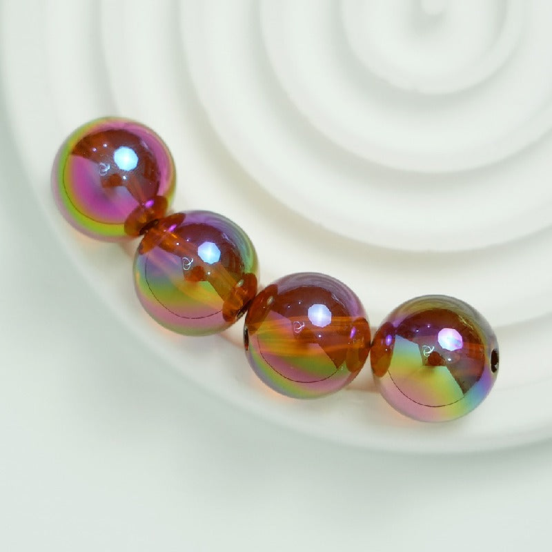 50pcs 16mm UV Finish Round Acrylic Beads Transparent DIY Bracelet Making 10