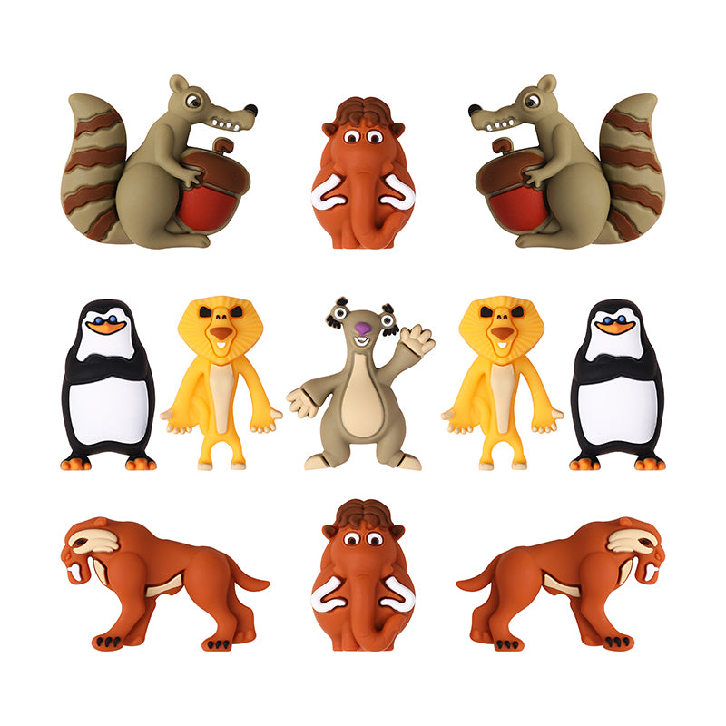 20Pcs Silicone 3D Focal Beads Penguin Animal Characters Set 10