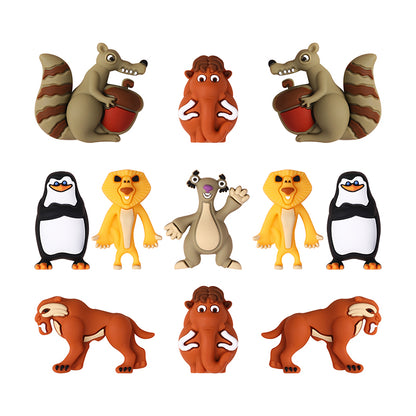 20Pcs Silicone 3D Focal Beads Penguin Animal Characters Set 10