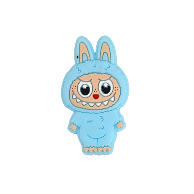 20Pcs Silicone Focal Beads Funny Character Bunny Suit Design 4