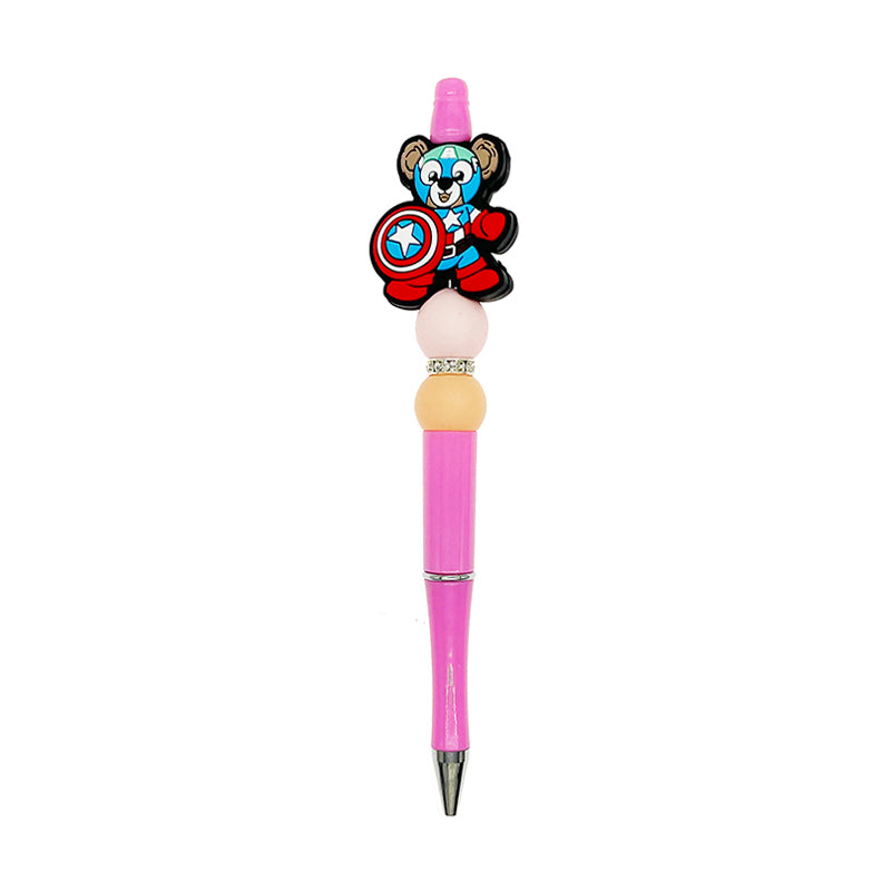 20pcs Silicone Focal Beads Bear Character with Star Shield 3