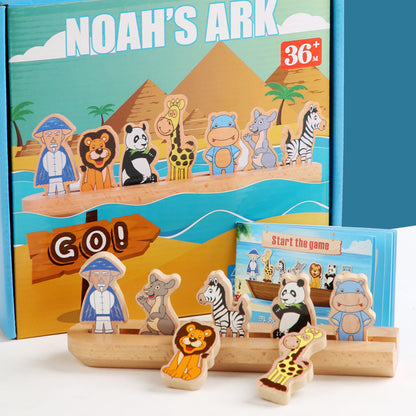 Wooden Montessori Toys Noahs Ark Sorting Blocks for Kids 7