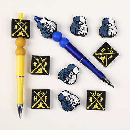 20Pcs Silicone Focal Beads Witch Magician With Printed Text 8