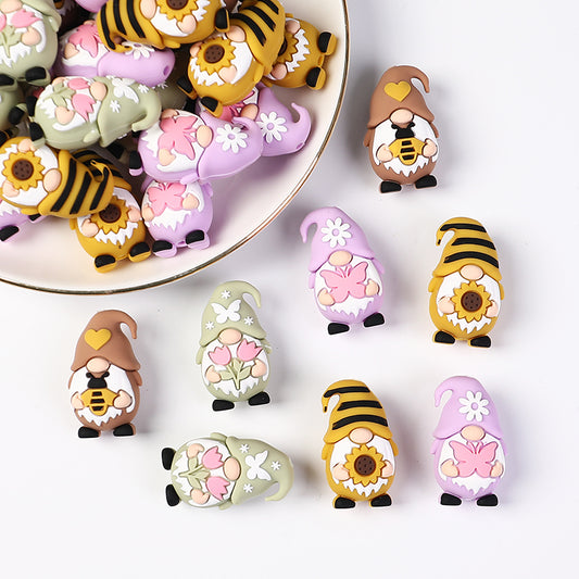 20Pcs Silicone 3D Focal Beads Spring Dwarf Series Holding Floral and Insect Accessories