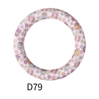 65mm Printed Silicone Beads Rings 32