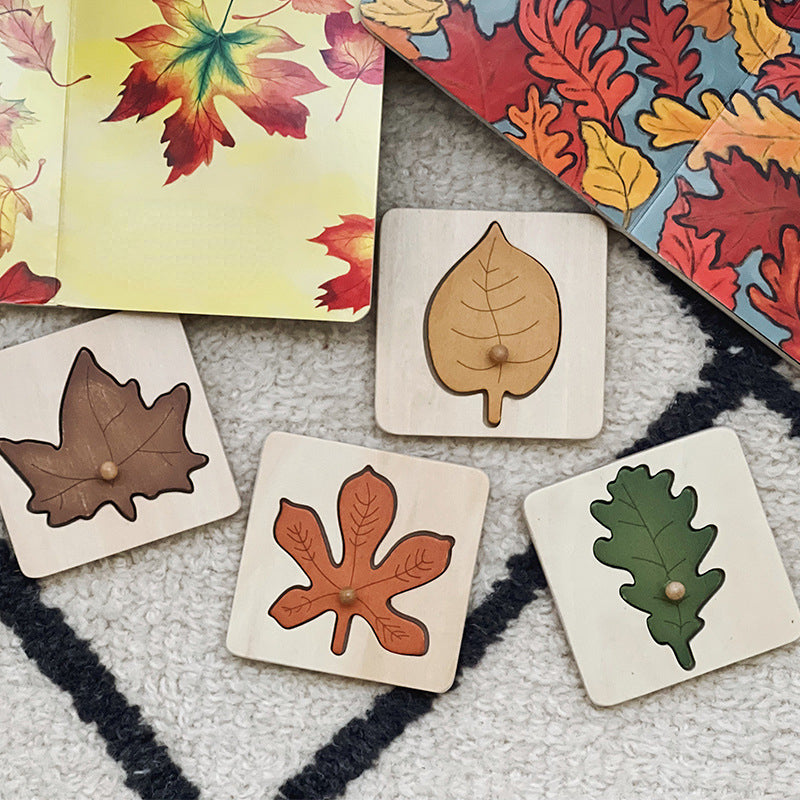 Wooden Leaf Panel Puzzle Montessori Toys for Toddlers 5
