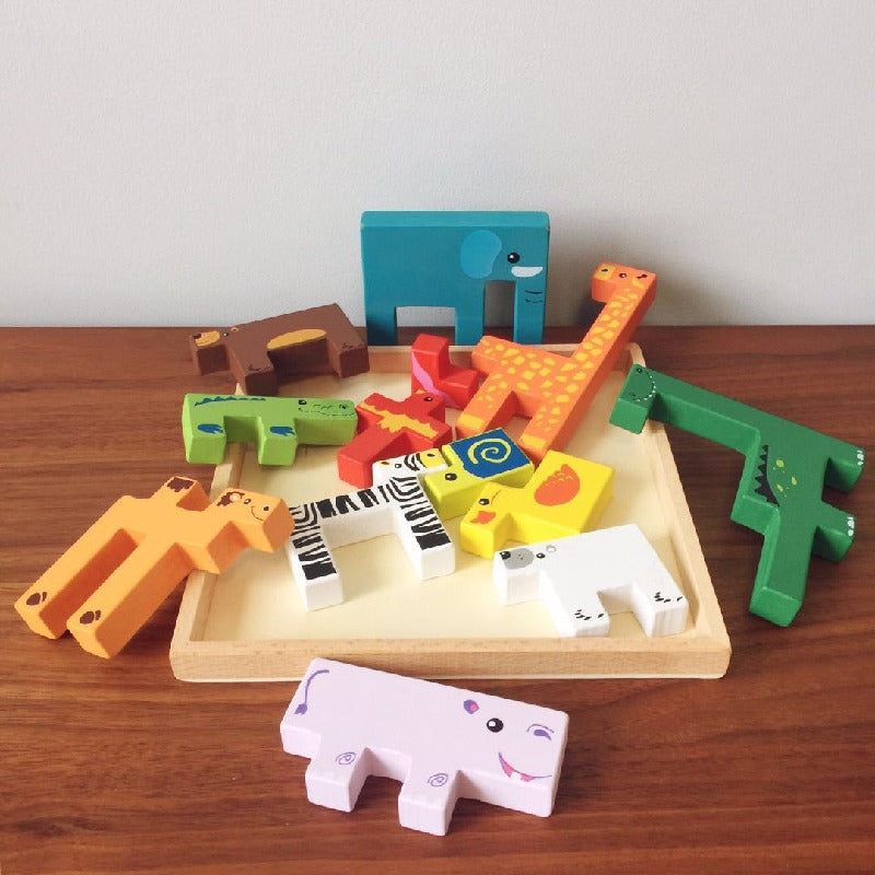 Wooden Building Blocks Early Education Toy for Kids 4