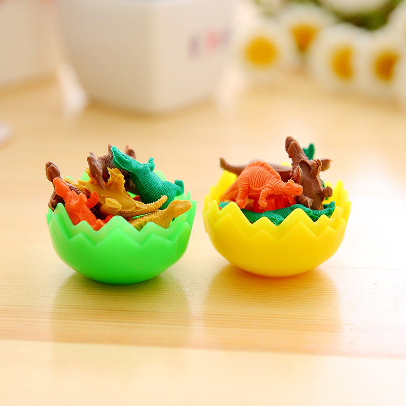Cartoon Dinosaur Egg Eraser Toy with 7 Mini Dinosaurs Inside 2
