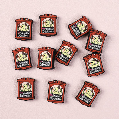 20Pcs Silicone Focal Beads Library Reed Duck Book and Quote Designs 24
