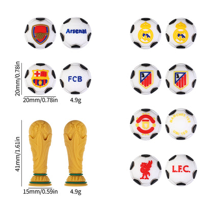 20pcs Silicone 3D Focal Beads World Cup Football Trophy and Soccer Ball Design 7