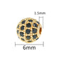30pcs Fancy Zirconia Paved Brass Round Beads 25