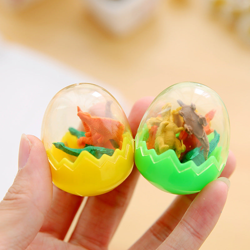 Cartoon Dinosaur Egg Eraser Toy with 7 Mini Dinosaurs Inside 4