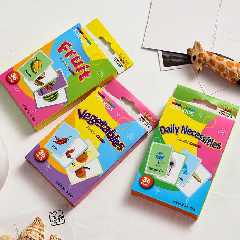 Educational Flash Cards Fruit Vegetable Daily Necessities for Kids 2