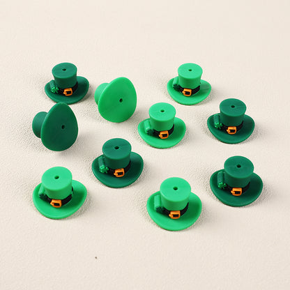Silicone 3D Focal Beads St Patrick Day Green Lucky Cap With Clover Detail 2
