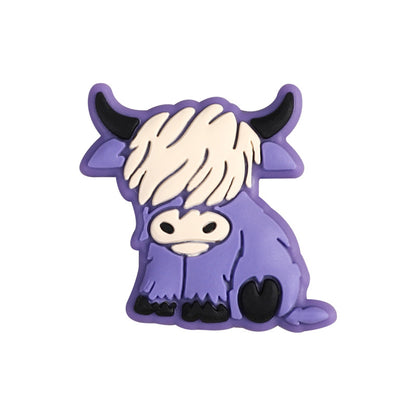 Silicone Focal Beads Highland Cow Catter Sitting Pose 4