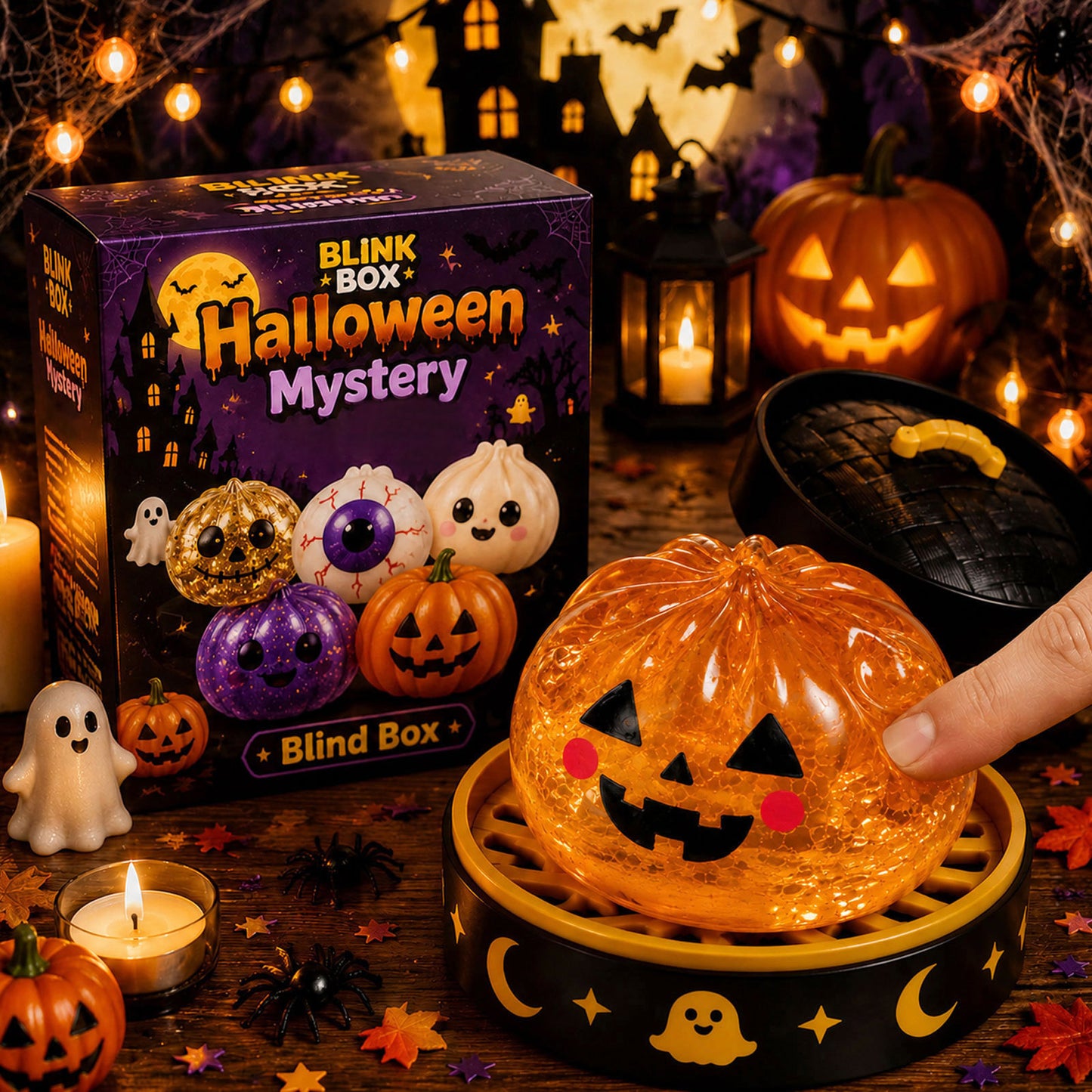 PU Squishy Halloween Ghost Sensory Stress Steamed Stuffed Bun Relief Squeeze Toy 13