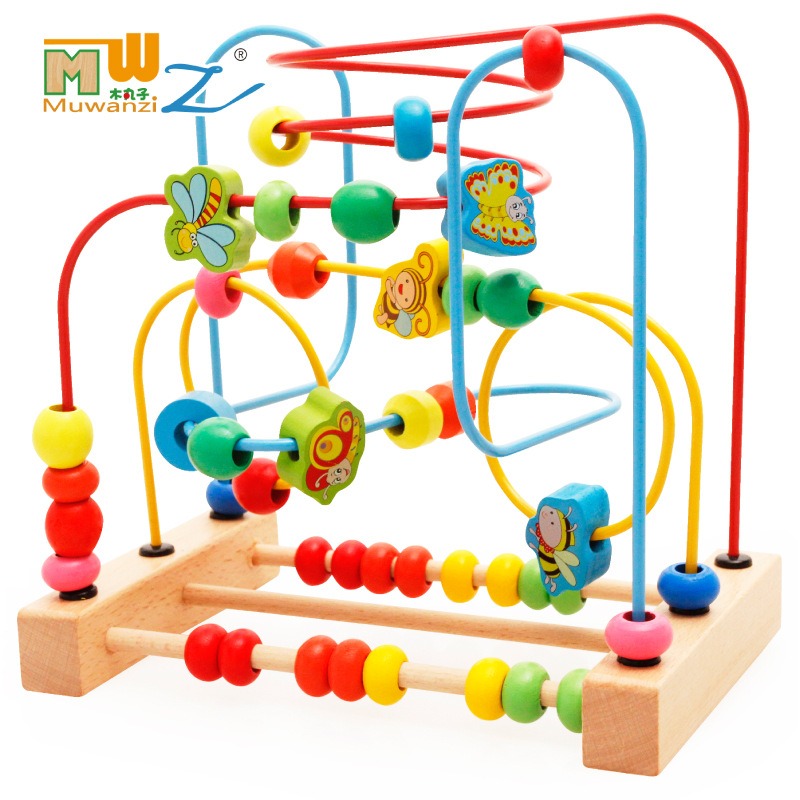 Wooden Fruit and Animal Bead Maze Educational Toy 2
