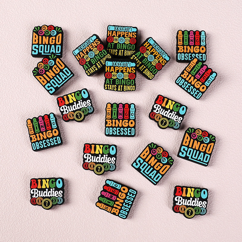 Silicone 3D Focal Beads Bingo Game Team with Number Detail 3
