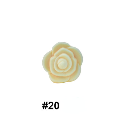 50pcs Silicone Focal Beads Rose Flower Double-Sided Design 17