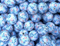 50pcs 15mm Light Blue Leopard Silicone Beads Chunky Print